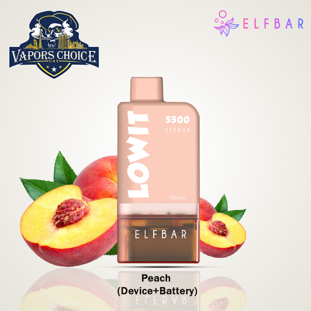 ELFBAR LOWIT (20mg) 5500 PUFFS - DISPOSABLE VAPE PRE-FILLED POD Peach UAE Ajman & Ras Al-Khaimah
